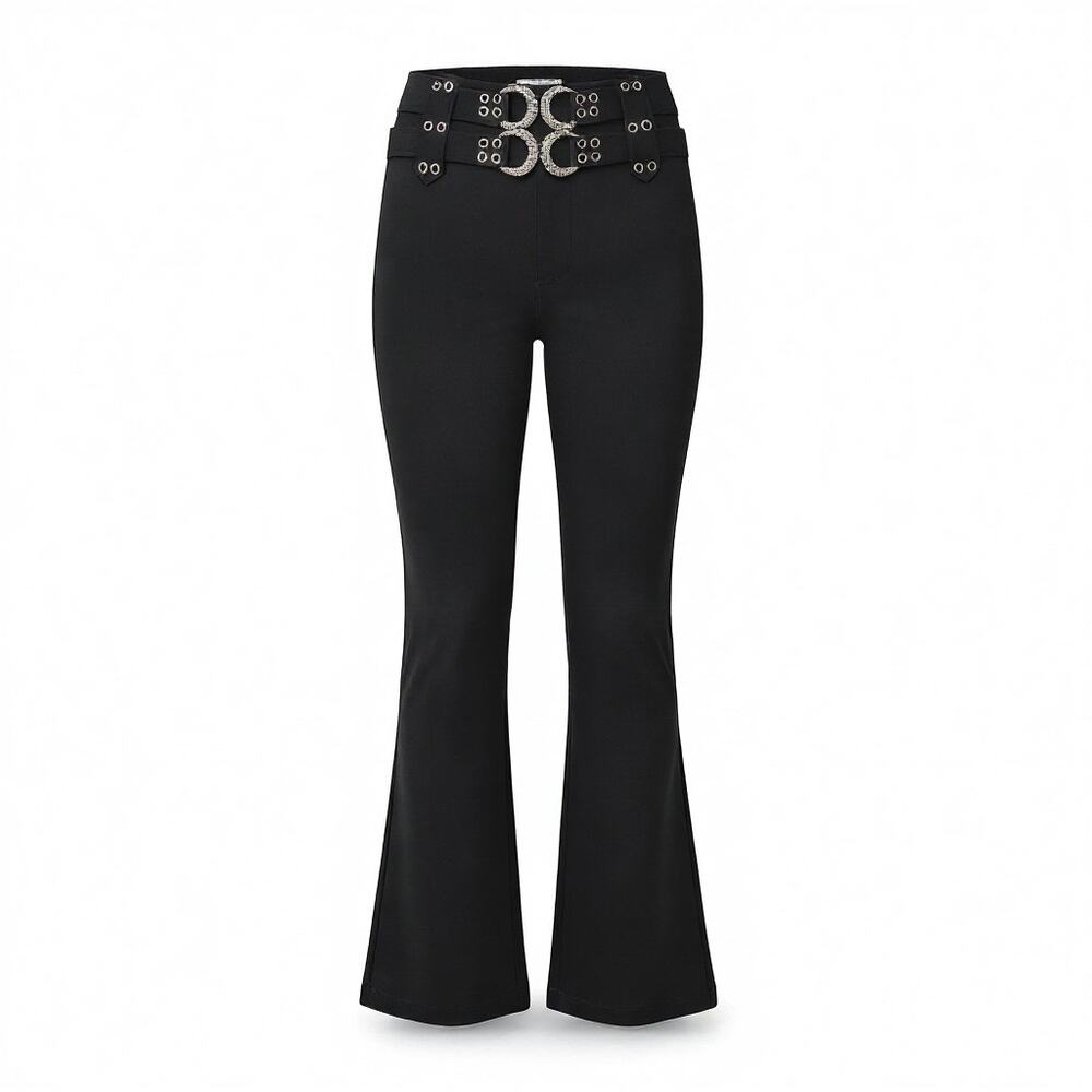 The Kript Polly Black Slight Flare Statement Pant Size Medium